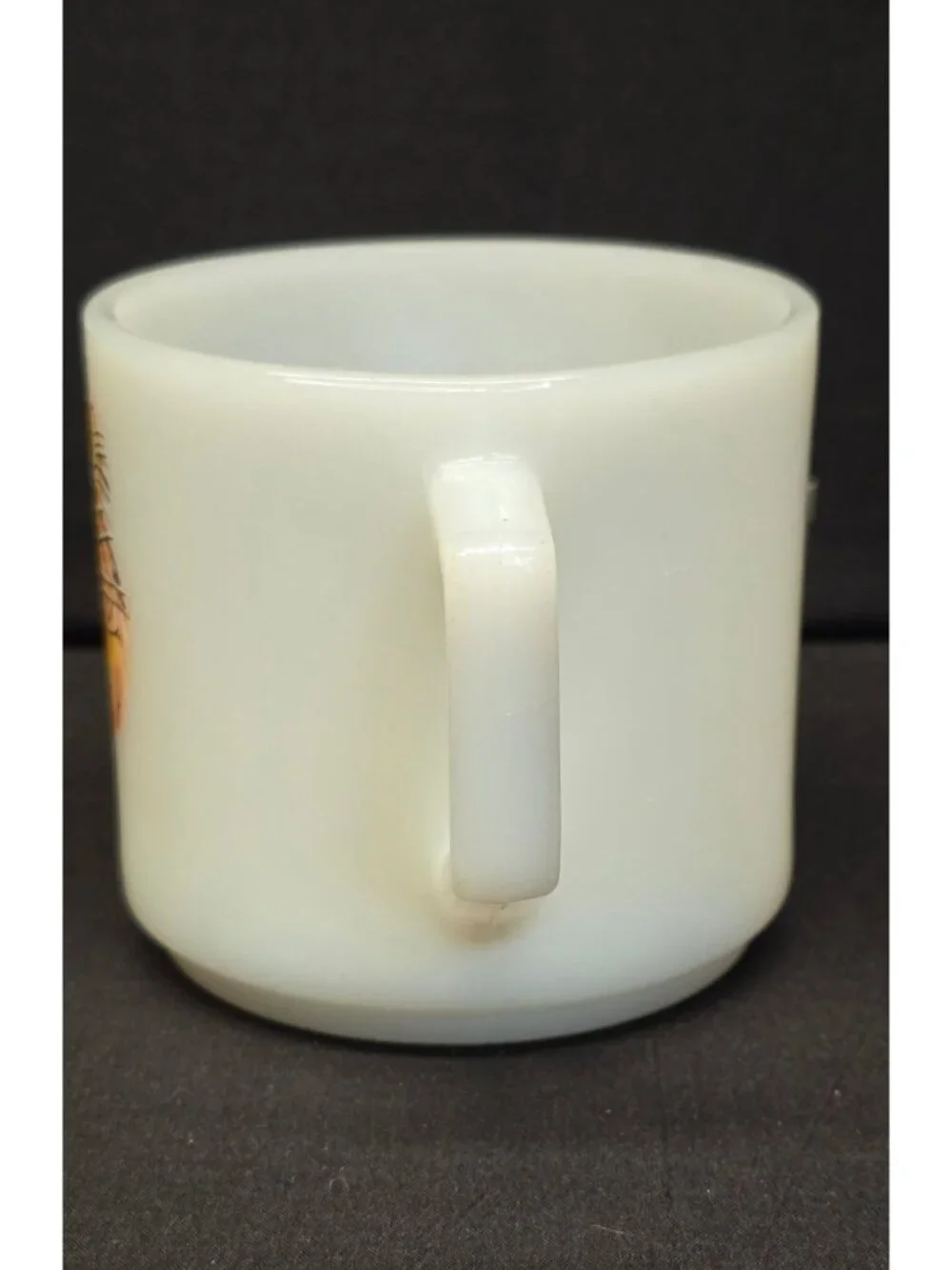 Vintage 1960s Fire-King Milk Glass Mug Advertising Tiger for Esso Exxon Petrol